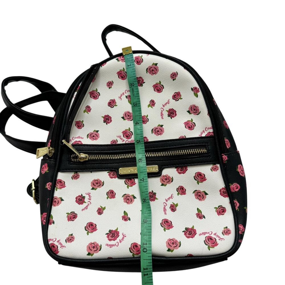 JUICY COUTURE Mini Backpack Pink Roses Black White Gold Zipper Y2K - Picture 9 of 9